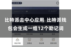 比特派去中心应用  比特派钱包会生成一组12个助记词