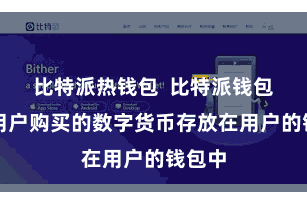 比特派热钱包  比特派钱包会将用户购买的数字货币存放在用户的钱包中