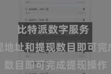 比特派数字服务  输入提现地址和提现数目即可完成提现操作